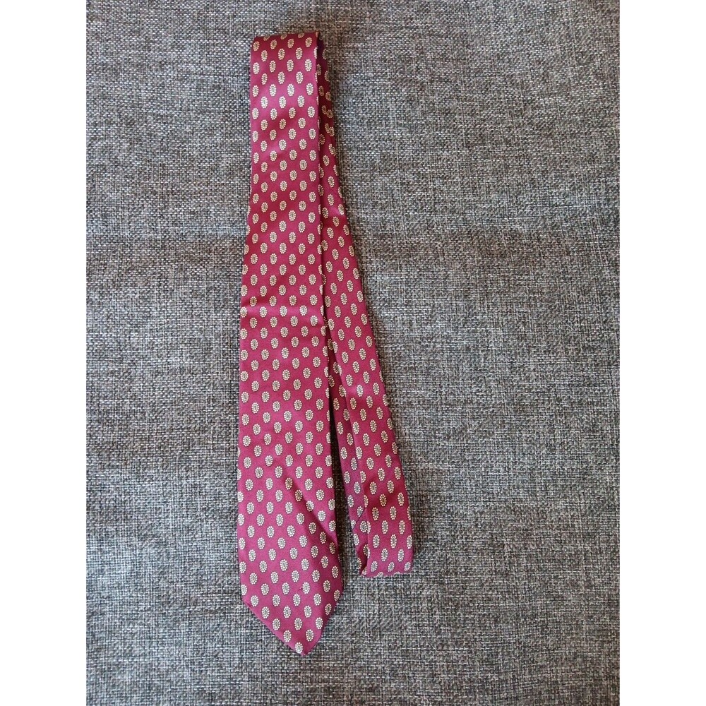 Tie 70s 80s 90s Y2K Mens Angelo Bosani Silk Red Beige 2.5 Wide 59 Long